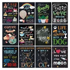 LZAIQIZG камни в форме ромбаНабор для рисования с круглыми камнями и полотном живопись 5d Виниловый фон с текстом сделай сам: Собака Декор для дома ручной работы