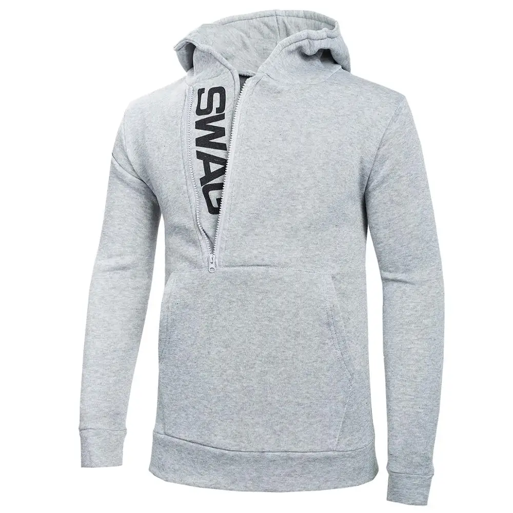 Худи с косой застежкой на молнии в стиле пэчворк капюшоном 2020 Осенняя мужская