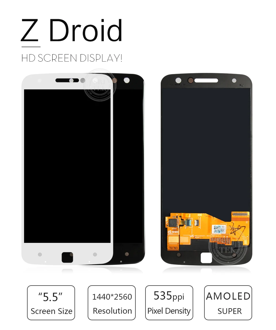 Srjtek экран для Motorola Moto Z Droid XT1650 ЖК-дисплей сенсорный дигитайзер сенсор стекло полная сборка 5,5 ''XT 1650