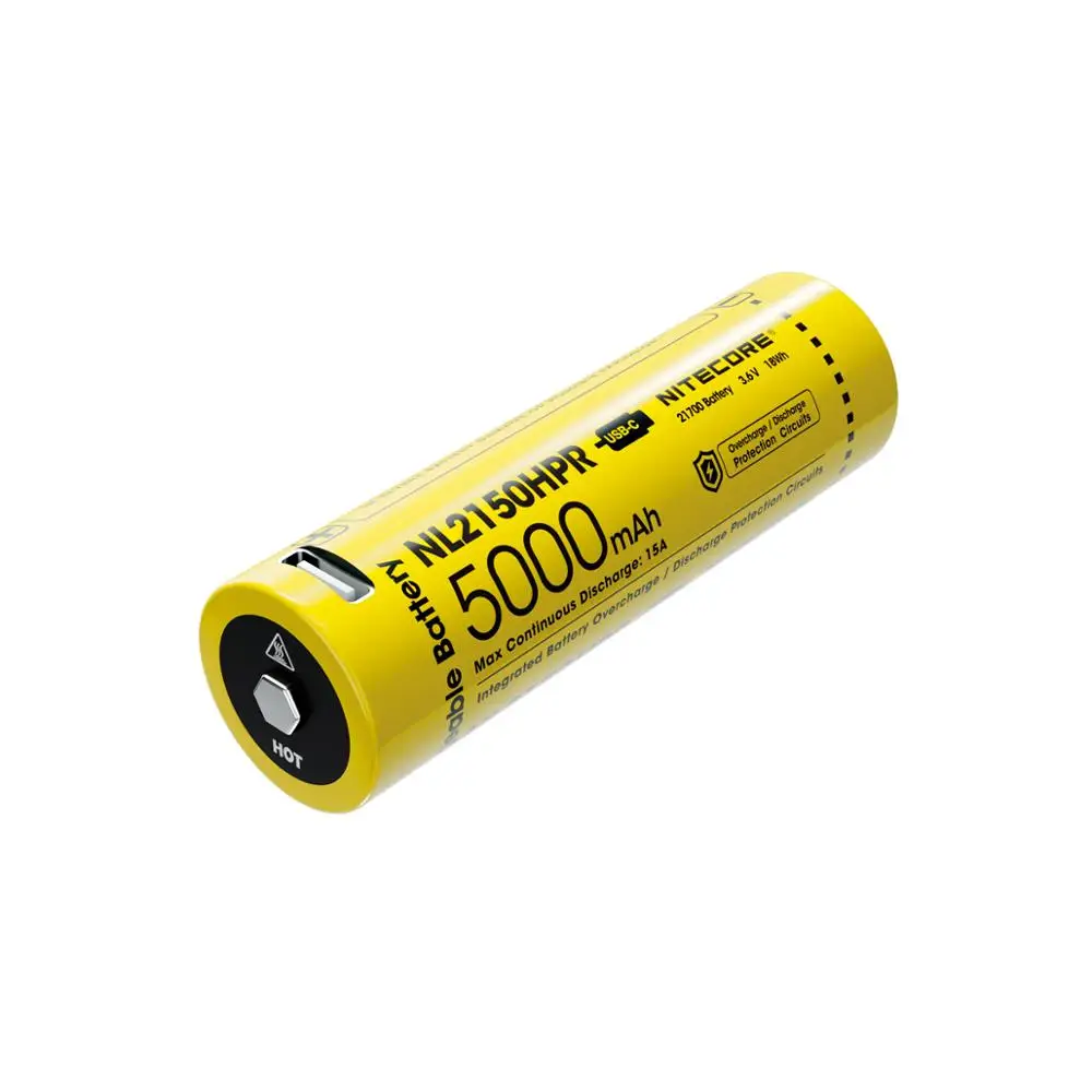 Перезаряжаемый литий-ионный аккумулятор NITECORE NL2150HPR с высоким потоком энергии USB-C