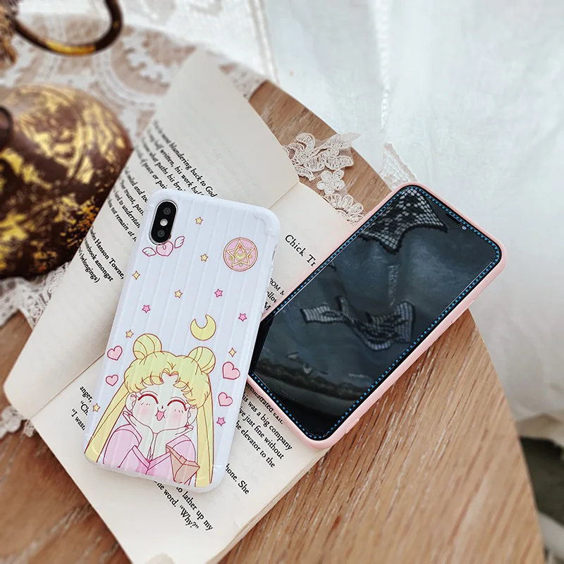 Для iphone 11Pro Max милый мультяшный Сейлор Мун карамельный розовый чехол для телефона