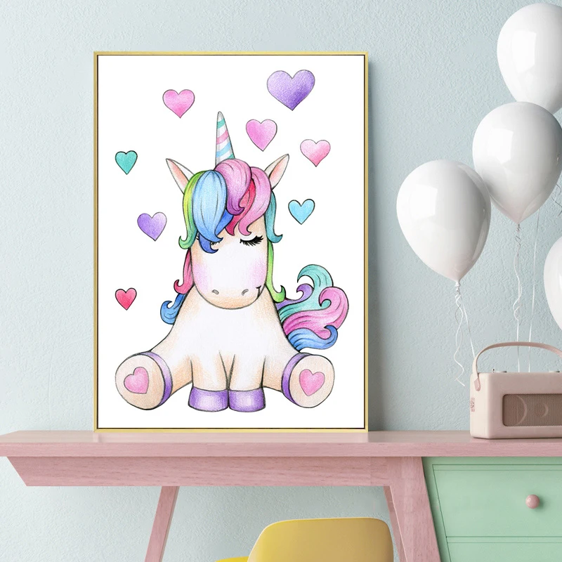 

cartoon picture Unicorn 5d diy Diamond painting full drill diamond embroidery Nursery decoration kids room art
