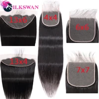 silkswan 4x4 lace closure straight light brown swiss 18 20 22 inch brazilian remy hair 13x4 lace frontal with baby hair
