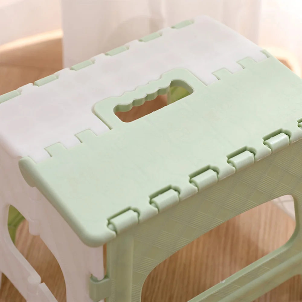 

Practical Folding Stool Convenient Bathroom Small Bench Portable Foldable Stool for Kids Children (Green)