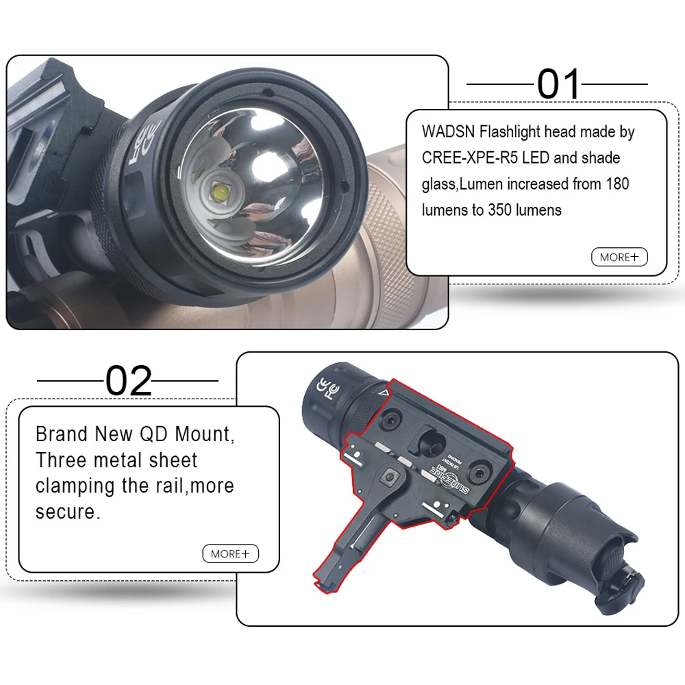WADSN 2019 страйкбол Скаут свет M952V стробоскоп QD быстросъемный Тактический