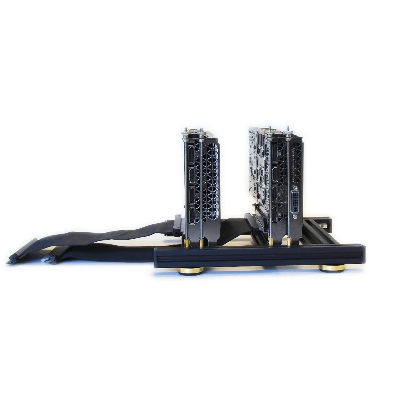 dual graphics card bracket diy external cooling accessories base can sli heatsink holder pcie x16 aluminum profile free global shipping