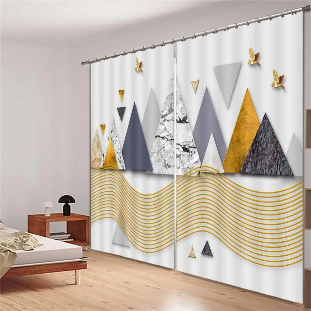 Абстрактные Геометрические Роскошные европейские занавески на заказ для