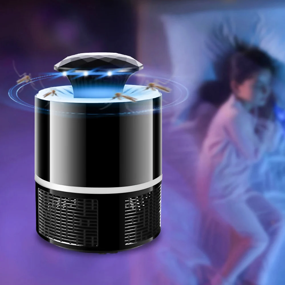 Black Светодиодный светильник против комаров Жук Zapper UV с питанием от USB фотокаталитическая ловушка для комаров лампа вредитель средство от насекомых ночник для ребенка - Цвет: Black