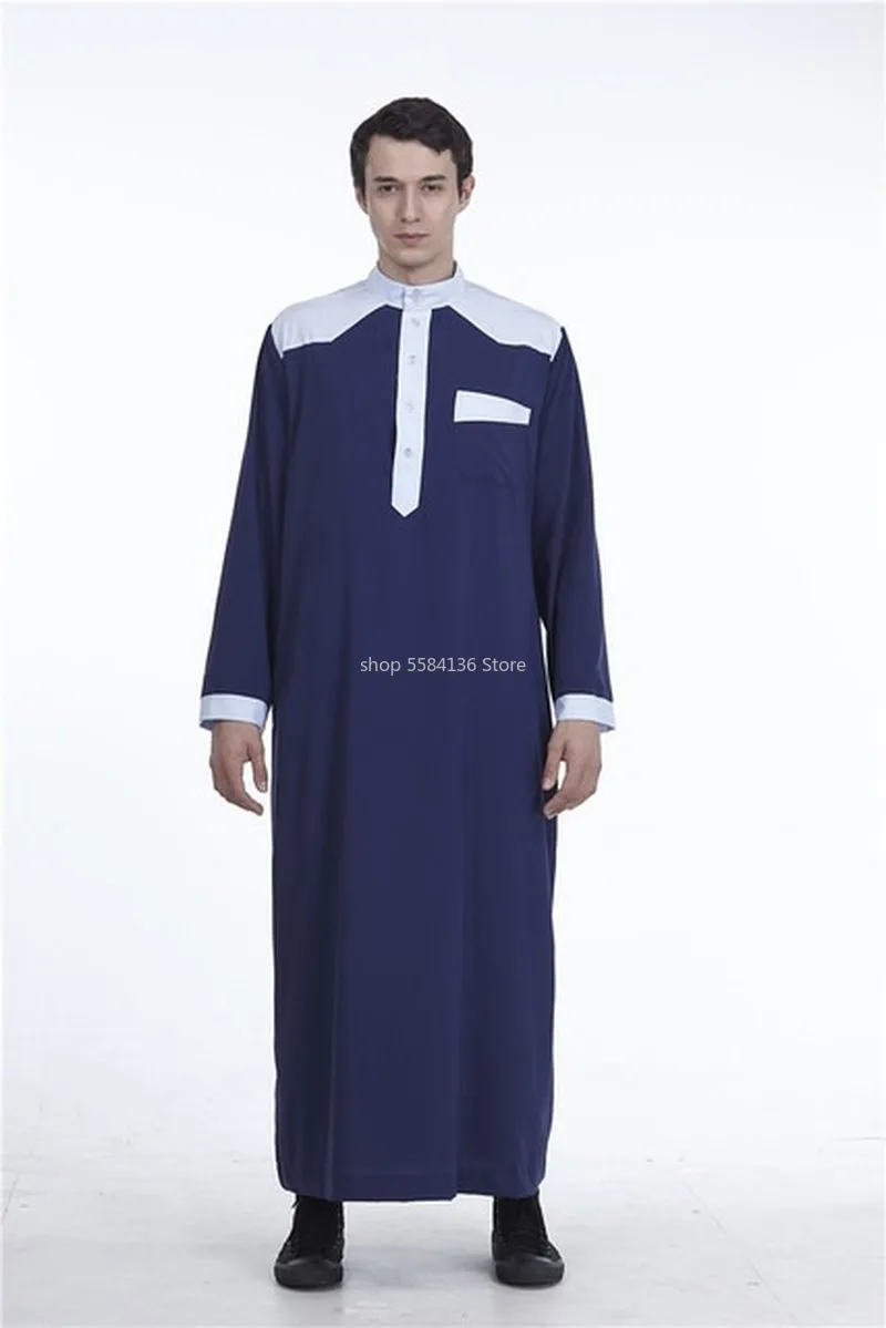 Fashion new Dubai Muslim Men long sleeve shirts Jubba Thobe