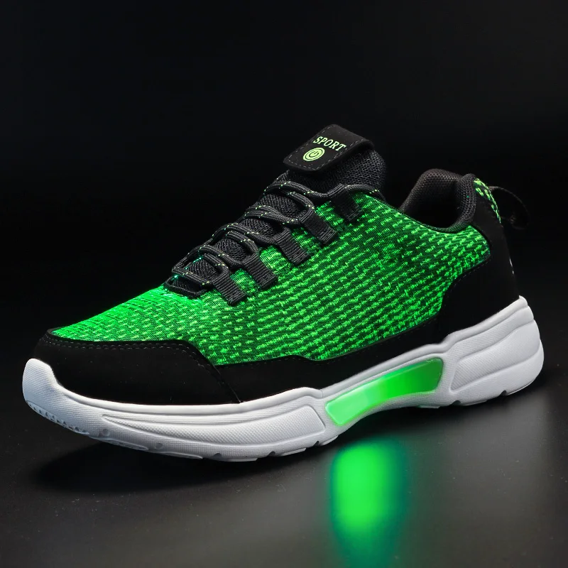 

UncleJerry New LED Shoes Fiber Optic Shoes for girls boys men women USB Charging light up shoe for Adult Glowing Running Sneaker
