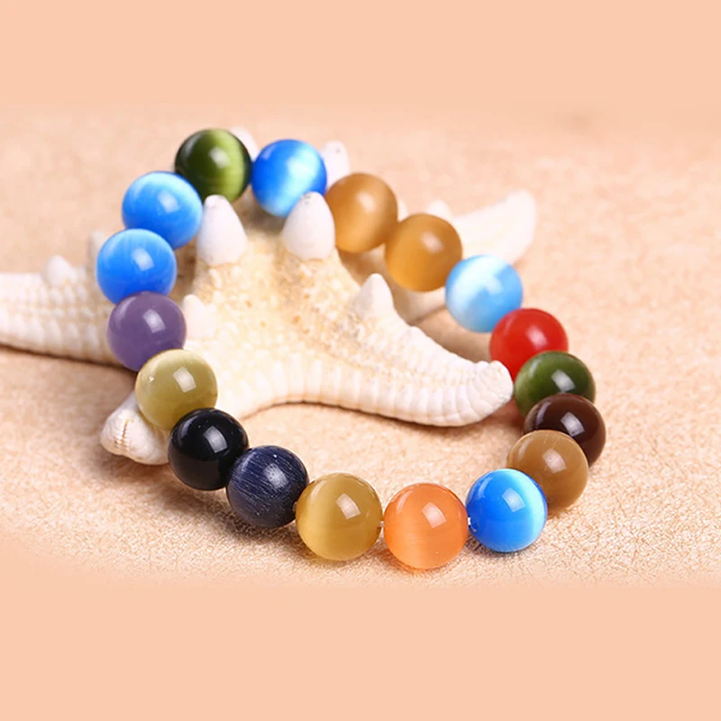 Трендовый натуральный камень Любовь цветный бусины браслет Винтаж Шарм круглая