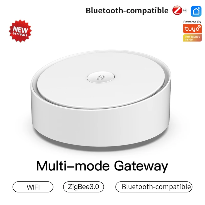 

Шлюз Tuya многорежимный, Wi-Fi + Bluetooth-совместимый + многопротокольный шлюз связи Zigbee, дистанционное управление с помощью приложения smart Life