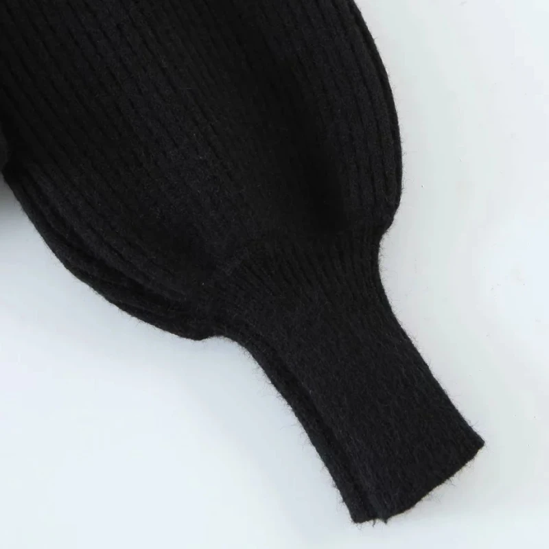 

Women Square Collar Lantern Sleeve Knitting Sweater Femme Loose Pullover Casual Lady Tops SW969