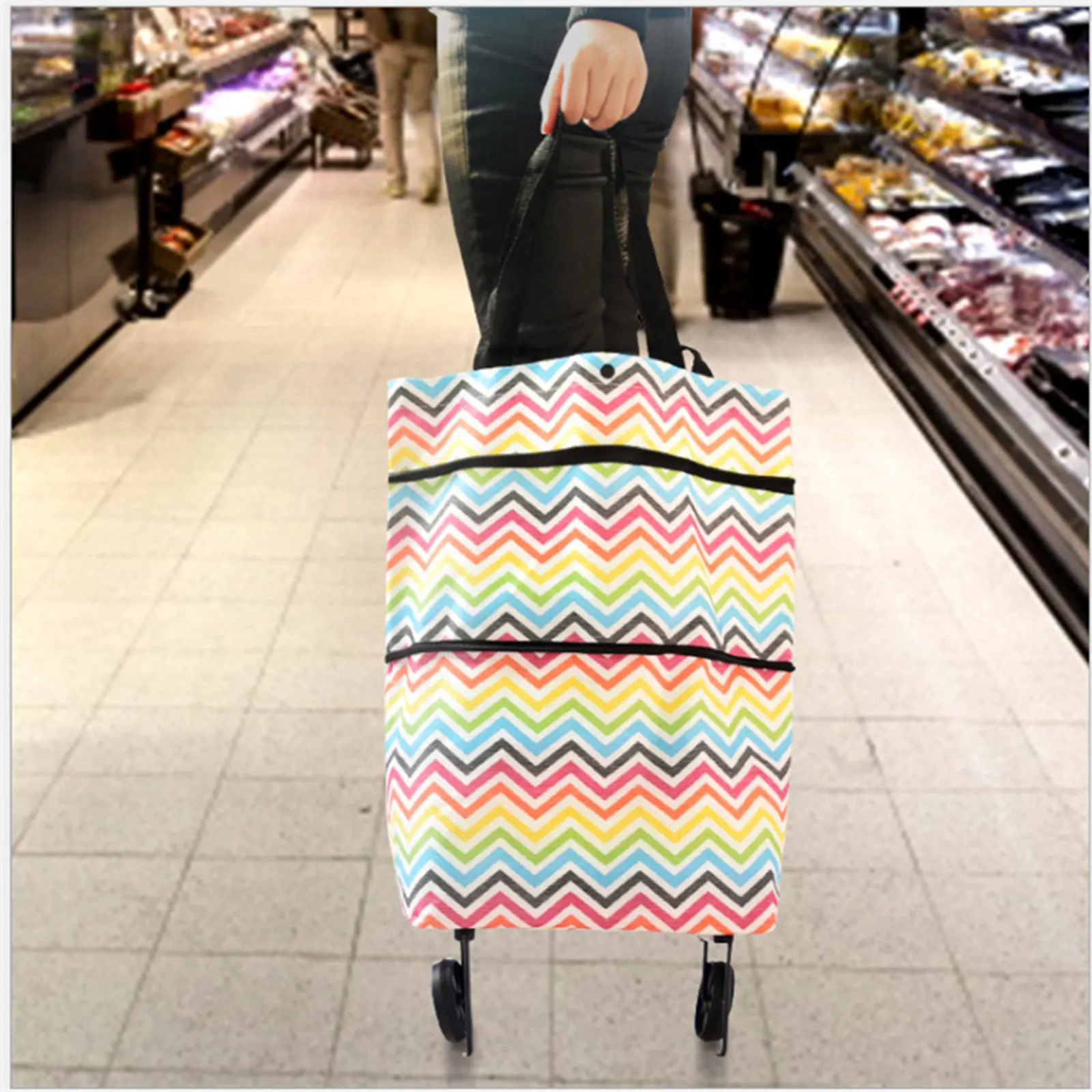 Складная сумка для покупок складная с принтом Портативная домашнего хранения на