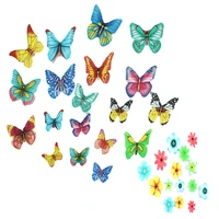 100pcs butterfly flower shape cake baking decoration glutinous edible rice paper wafer paper cake dessert toppers brilliant