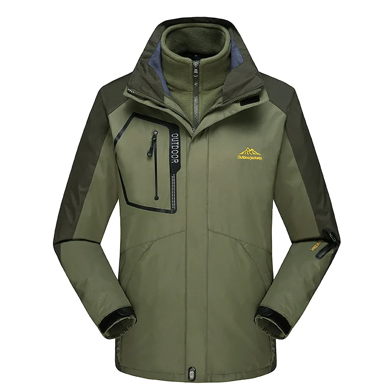 Мужской уличный плащ куртка цветной флисовый комплект из двух предметов Три в