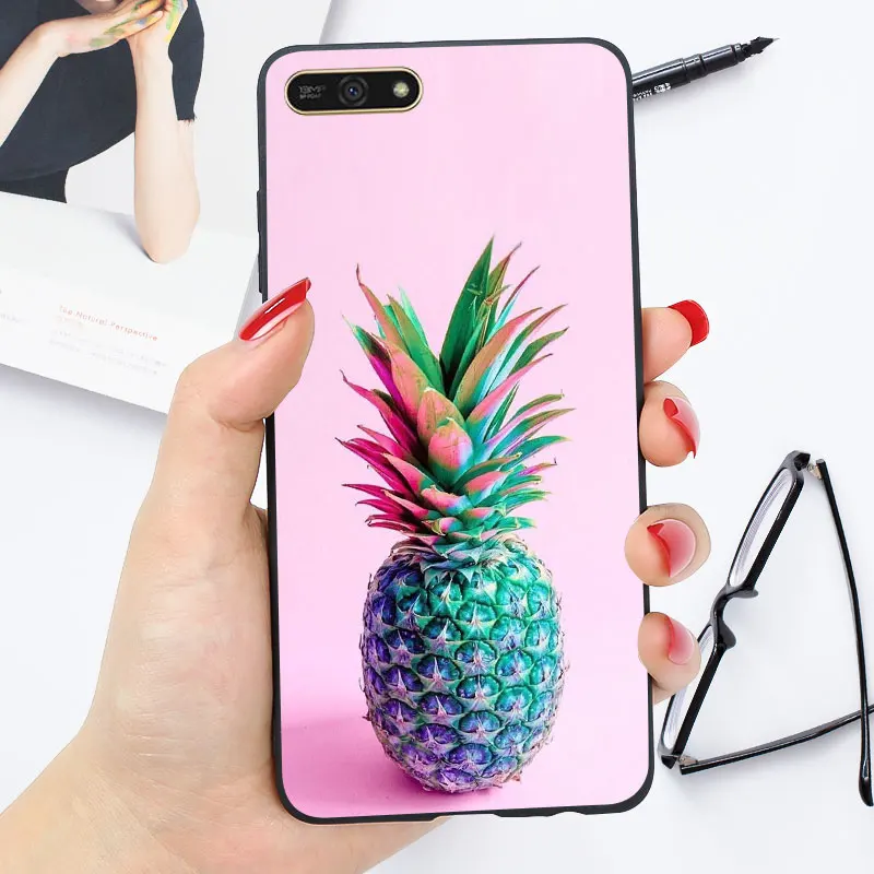 Яркий чехол для Huawei Y5 2018 Y6 Prime Lite 67 2019 глянцевый на заднюю панель телефона