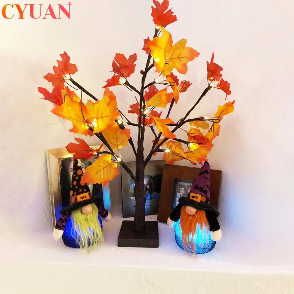 

Thanksgiving Artificial Lighted Maple Tree Fall Autumn Maple Table Lights Halloween Decoration Harvest Home Decoration Wedding