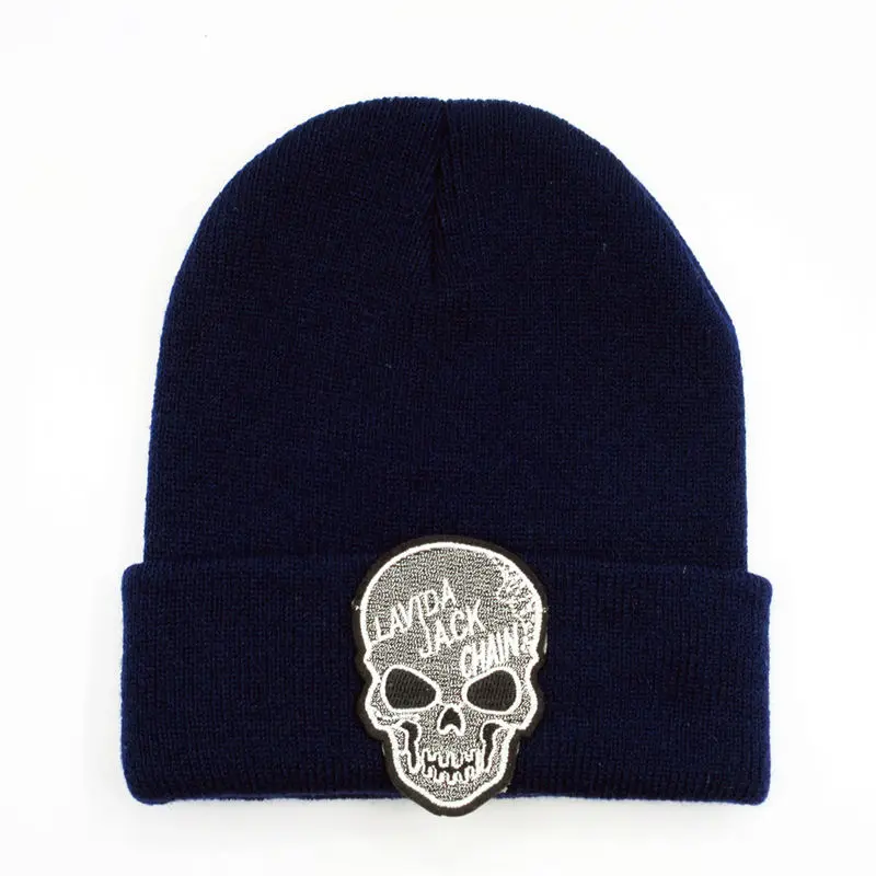 

personality skull embroidery Thicken knitted hat winter warm hat Skullies cap beanie hat for kid men women 277