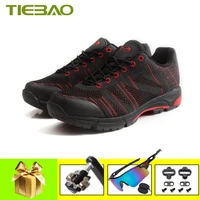 tiebao sapatilha mtb cycling shoes breathable men original mountain bike sneakers spd pedals leisure riding bicycle shoes