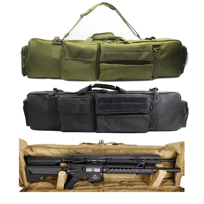 

Military Gun Bag Backpack Double Rifle Bag Case for M249 HK416 AUG AR15 G36 AKM Airsoft Carbine Carrying Bag with Shoulder Strap