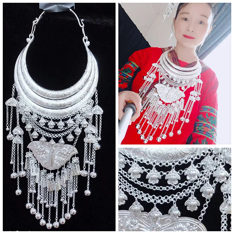 Nuovi 24 stili Miao argento collane lega retrò collana Folk dance accessori stile cinese