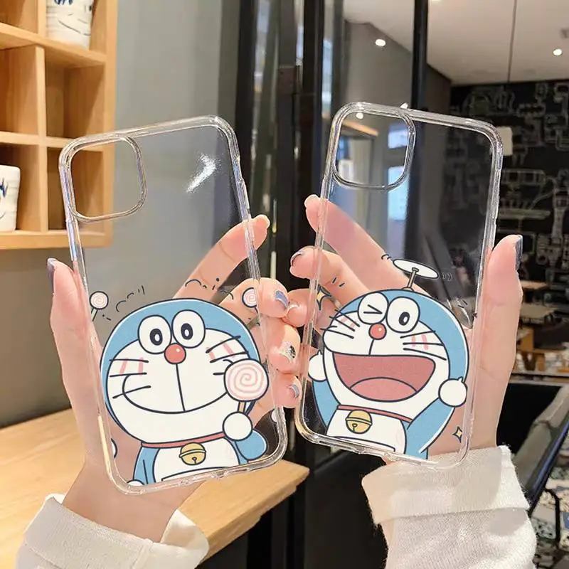 

Doraemon Japan anime cute cat Phone Case Transparent for iPhone 7 8 11 12 13 mini pro X XS XR MAX Plus