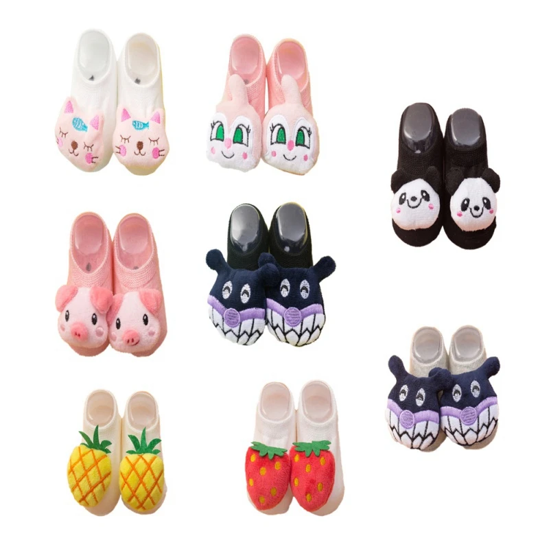 

Мягкие Носки с рисунком из мультфильма для новорожденных, 2 шт. нескользящие носки-тапочки для маленьких мальчиков и девочек, новинка