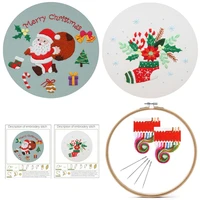 christmas embroidery kit with embroidery pattern christmas stocking embroidery set embroidery pendant diy kit english manual