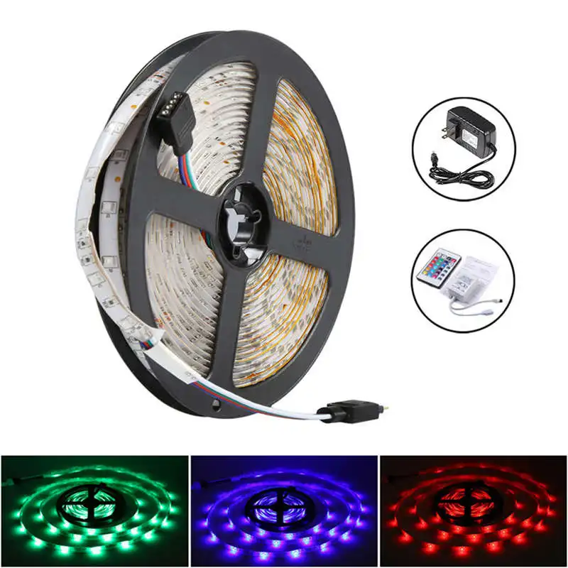 Big deal 5M 300Leds 3528 Smd Rgb Led Light Strip + 44 Key Ir Remote Controller Non-Waterproof Dc12V 60Leds/M Flexible Lighting R | Лампы и