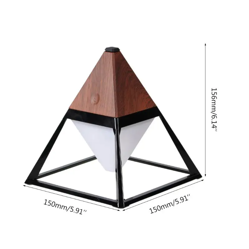 

Pyramid Shape Table Lamp Touch Control Stepless Adjustable Bedside Nigh Light Eye Caring Reading for Bedroom Nursery