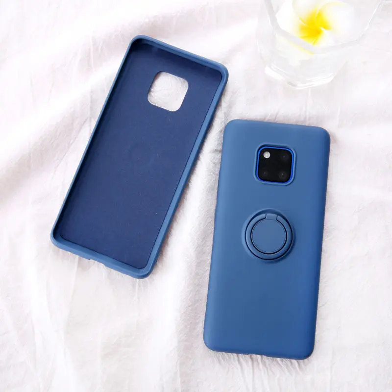 Blue Мягкий силиконовый чехол, чехол для huawei mate 20 Pro Lite mate 30 Pro P20 P30, кольцо-держатель, силиконовый чехол для huawei mate 20 Pro, чехол s - Цвет: Blue