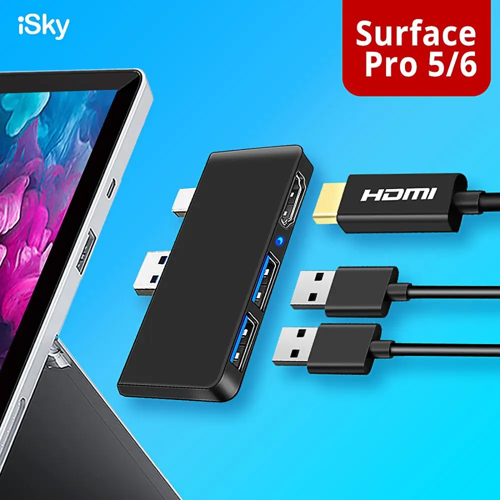 ISky для Microsoft Surface usb хаб док станция HDMI Pro5 Pro6 USB DP порт расширится до 4K Pro2017 Pro