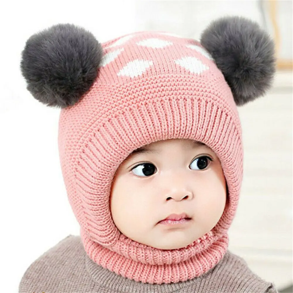 Милый детский шарф с защитой ушей большой женский головной убор из шерстяной