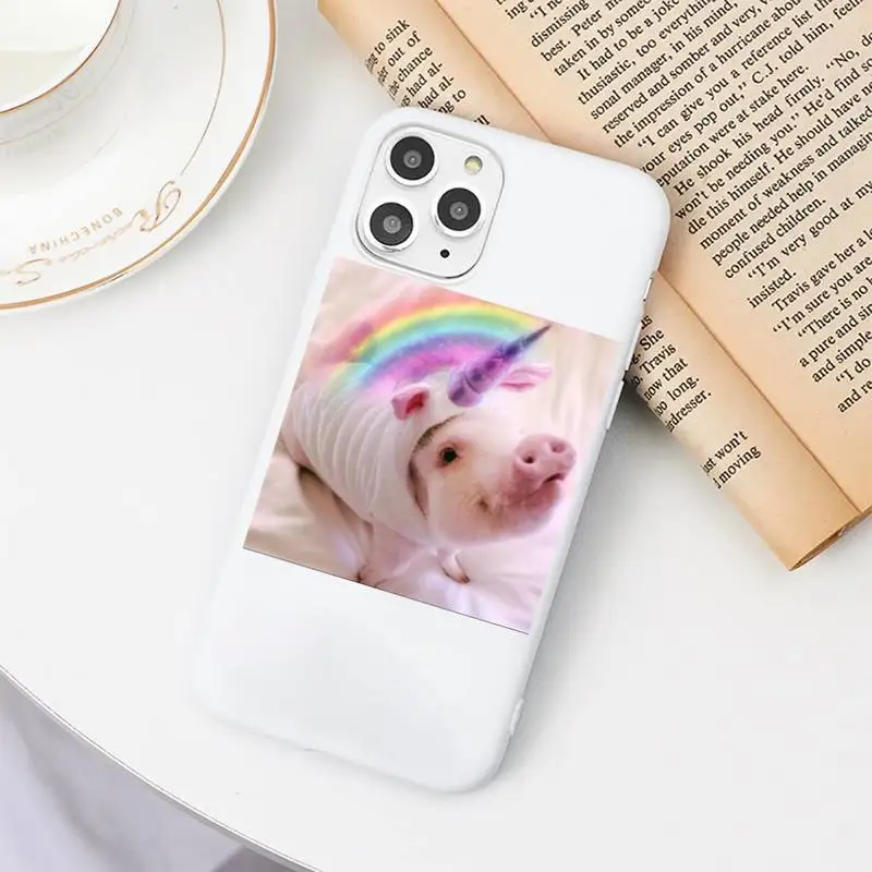 

Cute Little Pink Pet Pig Phone Case Candy Color White for iPhone 11 pro XS MAX 8 7 6 6S Plus X 5S SE 2020 XR