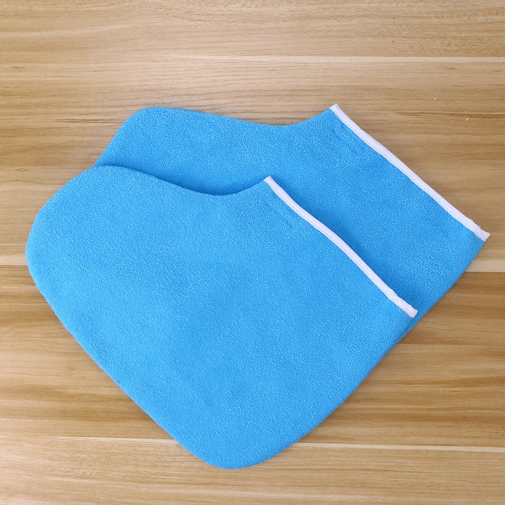 

Wax Bath Hand Treatment Mitts Foot Spa Cover Thin Heat Therapy Insulated Cotton Mittens Feet Hand Care Set (Blue)