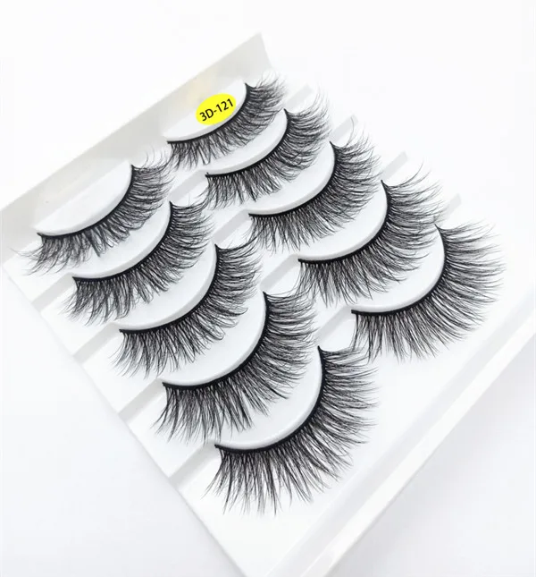 5 пар натуральные длинные 3D норковые ресницы ручной работы милые толстые черные