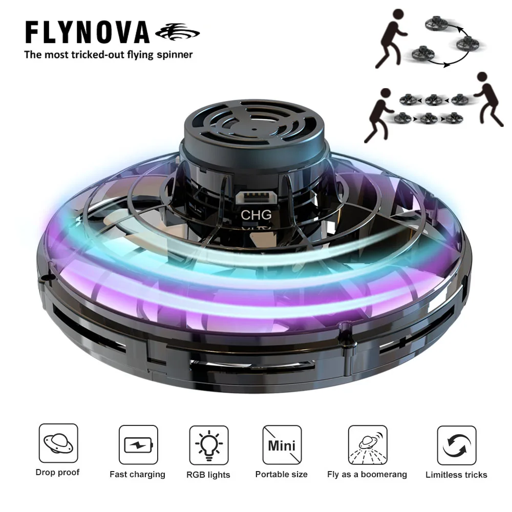 C Flynova мини индукция Roudabout самолет с ручным управлением офис снятие стресса Летающий гироскоп НЛО подарки для детей - Цвет: C
