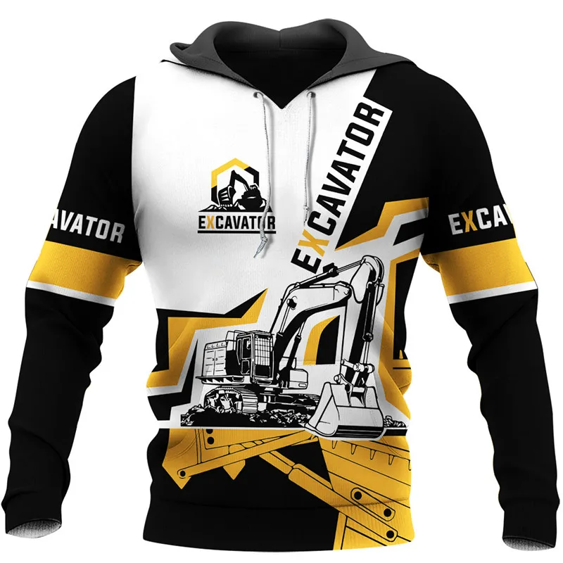 

Excavator 3D Fully Printed Men's Hoodie New Fashion Unisex Sweatshirt Harajuku Casual Zip Jacket DY43