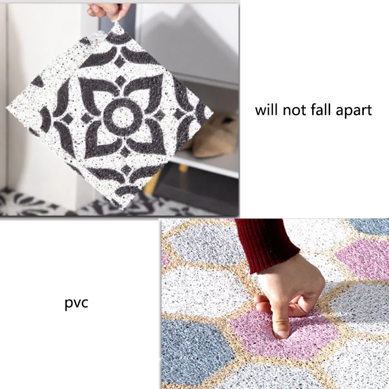 

Spring Flower PVC Waterproof Anti-slip Washable Door Mat Bath Mat Bathroom Carpet Rug Pink Color Flowers Girls Home Decoration