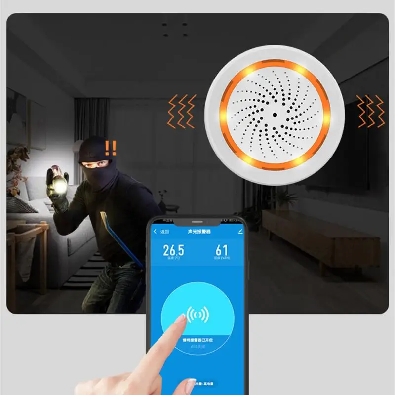 Умный датчик температуры и влажности Zigbee 3 0 Tuya Home с звуковой светильник вой