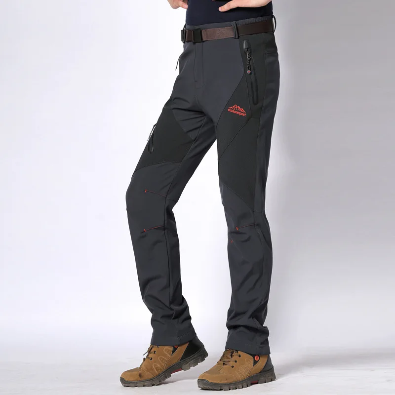 Men Grey Pants TWTOPSE зимние мужские и женские спортивные штаны для велоспорта флисовые водонепроницаемые MTB дорожные велосипедные штаны теплый термальный поход штаны для велоспорта - Цвет: Men Grey Pants
