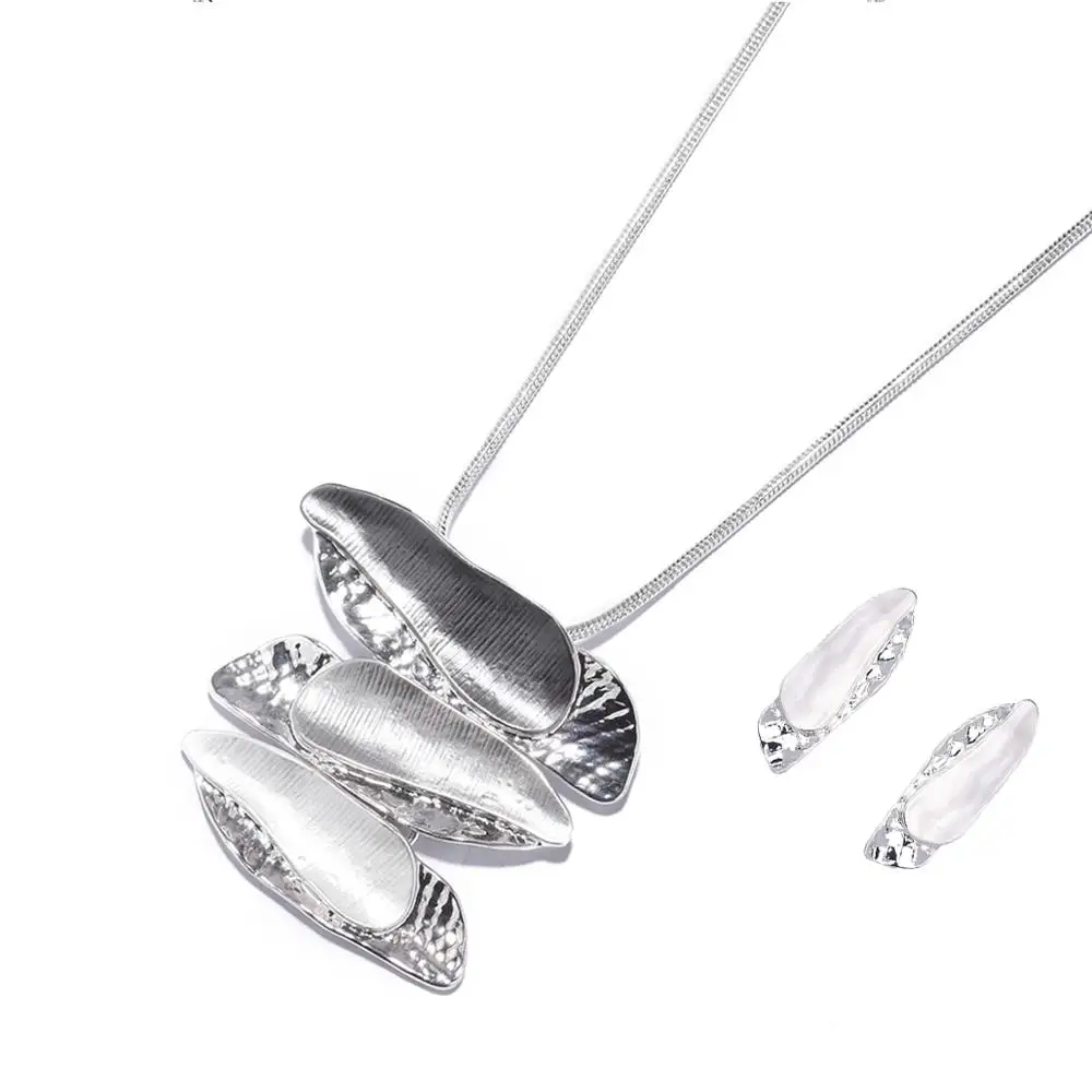 Женский ювелирный комплект из колье и серёг с эмалью|Ювелирные наборы| |