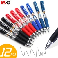 mg 12pcslot blackbluereddark blue retractable gel pens classic k35 0 5mm ballpoint schooloffice stationery supplies