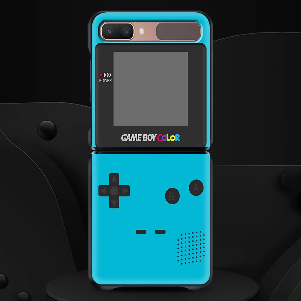 

Hard Case for Samsung Galaxy Z Flip 6.7" PC Phone Case ZFlip 5G Black Segmented Protect Cover Coque Display Retro Gameboy