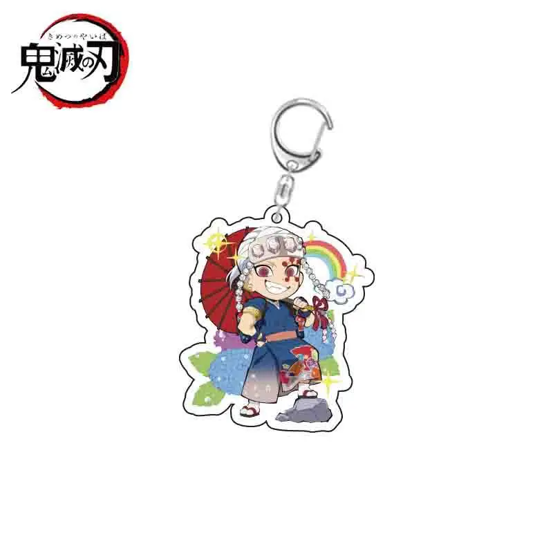 Anime Demon Slayer Cosplay Double Sided Keychain Kimetsu No Yaiba Cosplay Acrylic Unisex Pendant Keychain Gifts for Children