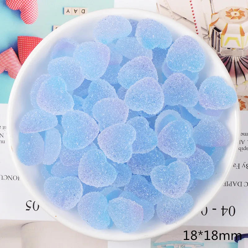 Gradient blue heart 10/20/30 шт Цвет «любящее сердце» сладости плоская полимерная DIY рукоделия телефон оболочки Шапочка-парик из косичек аксессуары для волос искусства - Цвет: Gradient blue heart