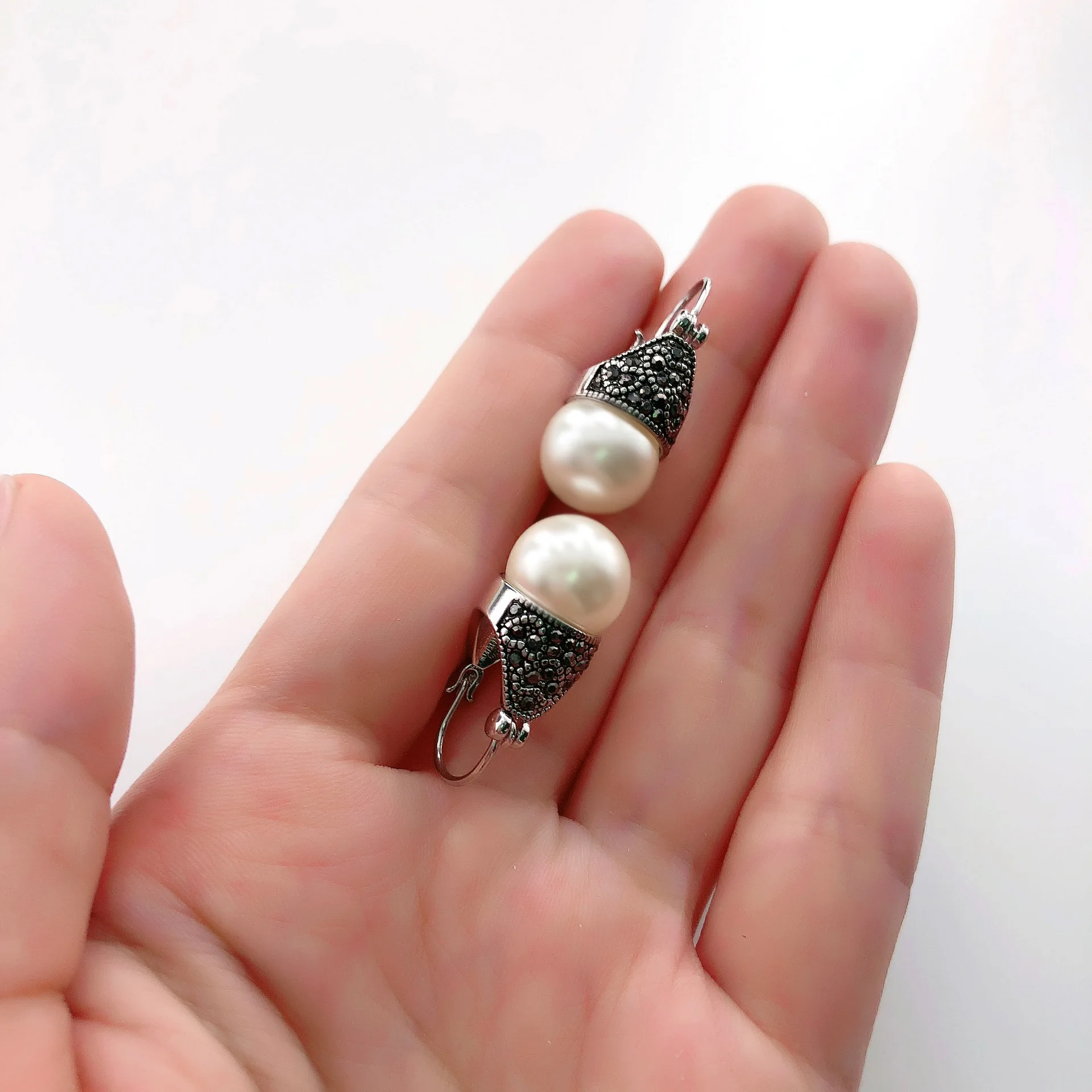 MOONROCY Free Shipping Fashion Jewelry wholesale Vintage Cubic Zirconia Crystal Imitation Pearl Earrings Vintage rings Gift