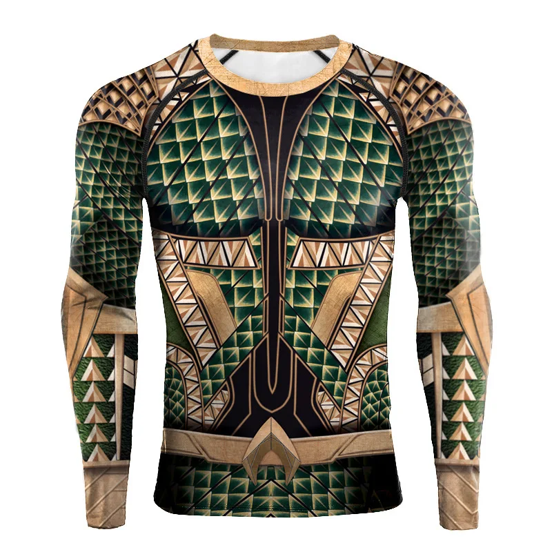 Аквамэн Тенниска Футболка Рубашка с надписью Нептун 3D печатных Одежда