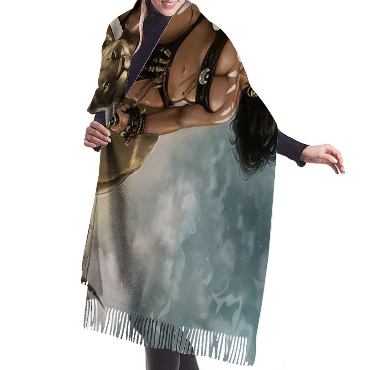 Женский зимний шарф Африканский для женщин племенные Львы мужские кашемировые